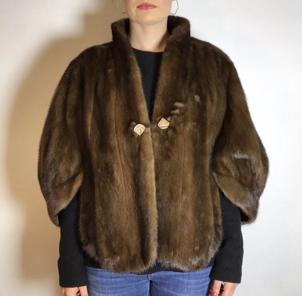 Elegantes Nerzcape, Cape naturbraun Exklusiv vom Kürschner onesize / S-L Damen