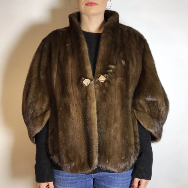 Elegantes Nerzcape, Cape naturbraun Exklusiv vom Kürschner onesize / S-L Damen