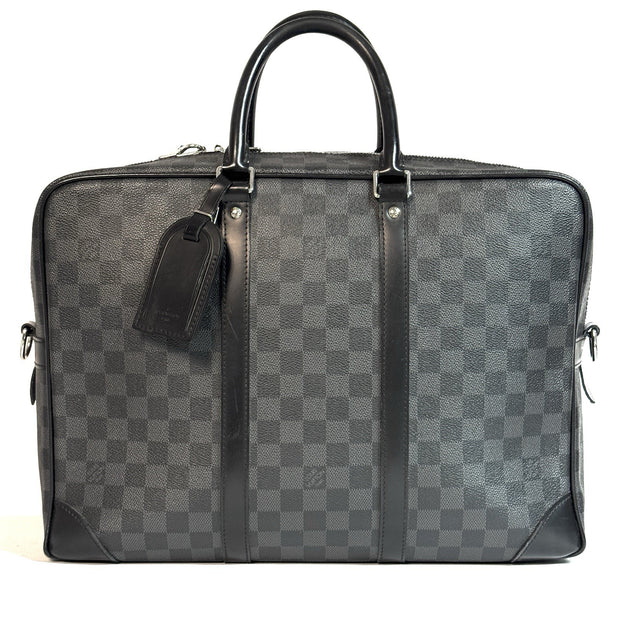 Louis Vuitton Porte Documents GM Damier Graphite große Herren Aktentasche 40cm