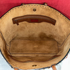 Valentino Garavani Rockstud Shopper Leder Braun Gold Nieten NP. 1.400€
