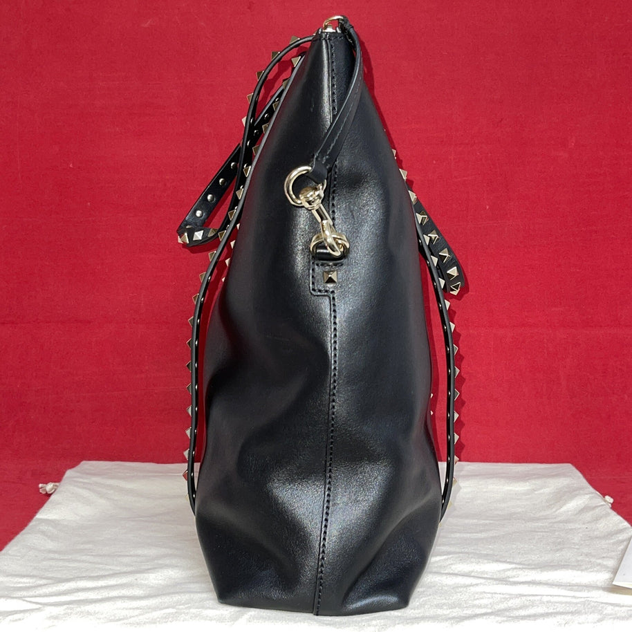 Valentino Garavani Rockstud Double Handle Bag Schwarz Damen Handtasche Shopper