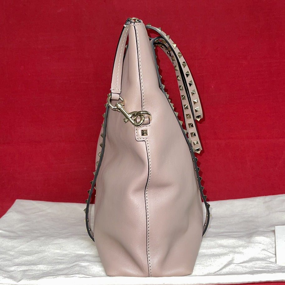Valentino Garavani Rockstud Double Handle Bag Poudre Damen Handtasche Shopper