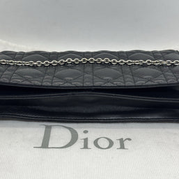 Dior Lady Pouch Clutch Umhängetasche Abend Täschchen Lammleder Schwarz