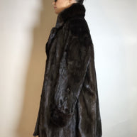 Wunderschöner 3/4 Nerzmantel Original SAGA MINK Nerz dunkelbraun Gr. 40/42 Damen