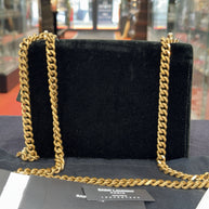Saint Laurent Sunset Small Crossbody Bag Velvet Samt Dark Green
