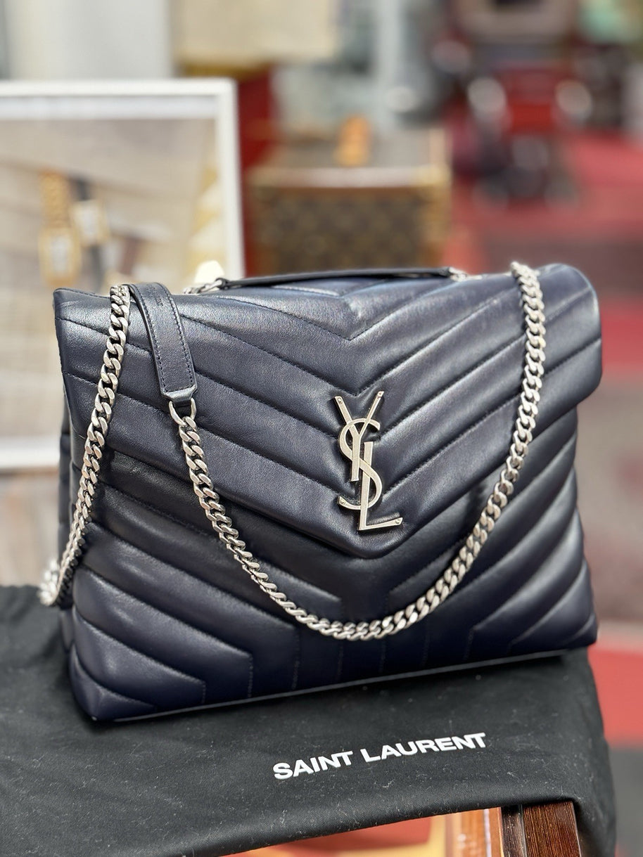YSL Saint Laurent Loulou Medium Marine Blau Umhängetasche