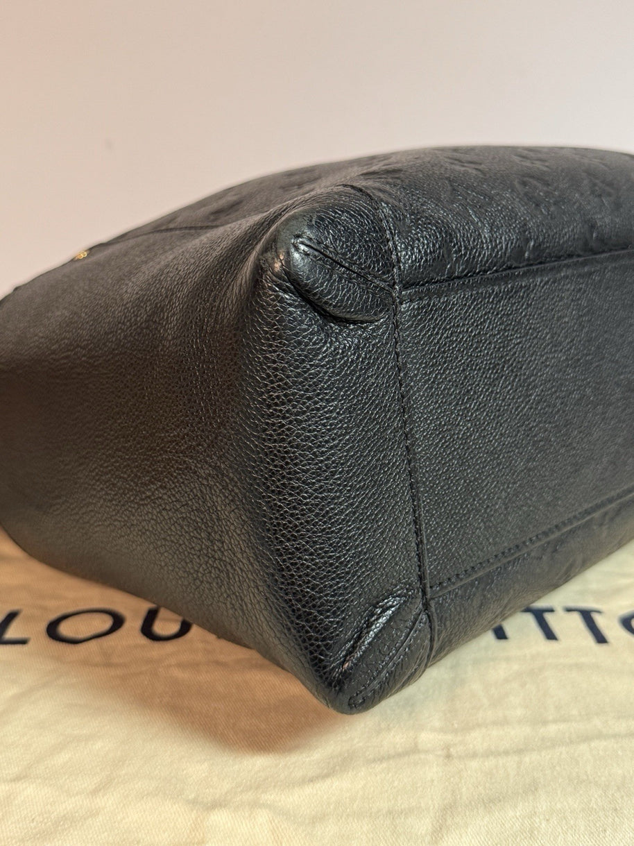 Louis Vuitton M50072 Bagatelle Empreinte Noir Schwarz Leder Umhängetasche 2016