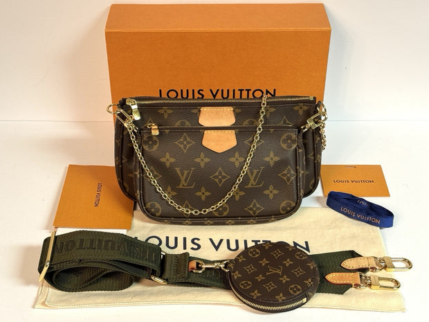 Louis Vuitton Multi Pochette aus 2023 mit Original Rechnung in Khaki Top Zustand