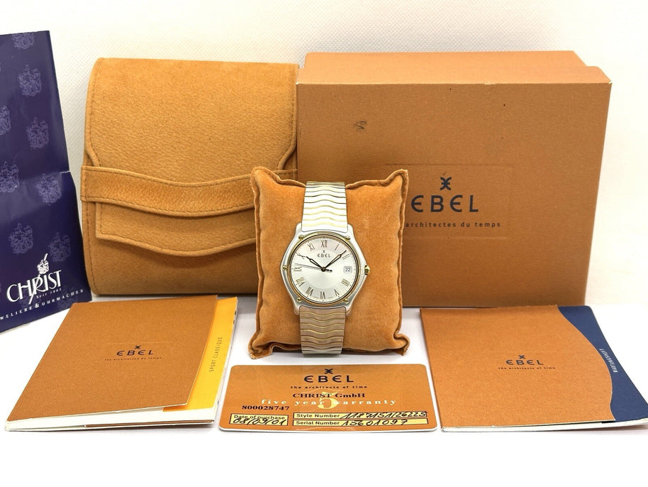 Ebel Wave Classic Herren XL 37mm Stahl/Gold 18K Ref. 1187151 wie NEU
