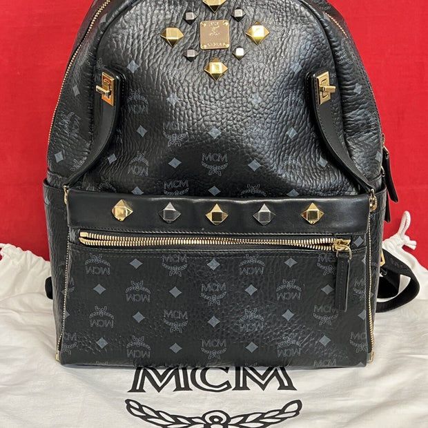 MCM Dual Stark Rucksack Großes Modell Schwarz Gold
