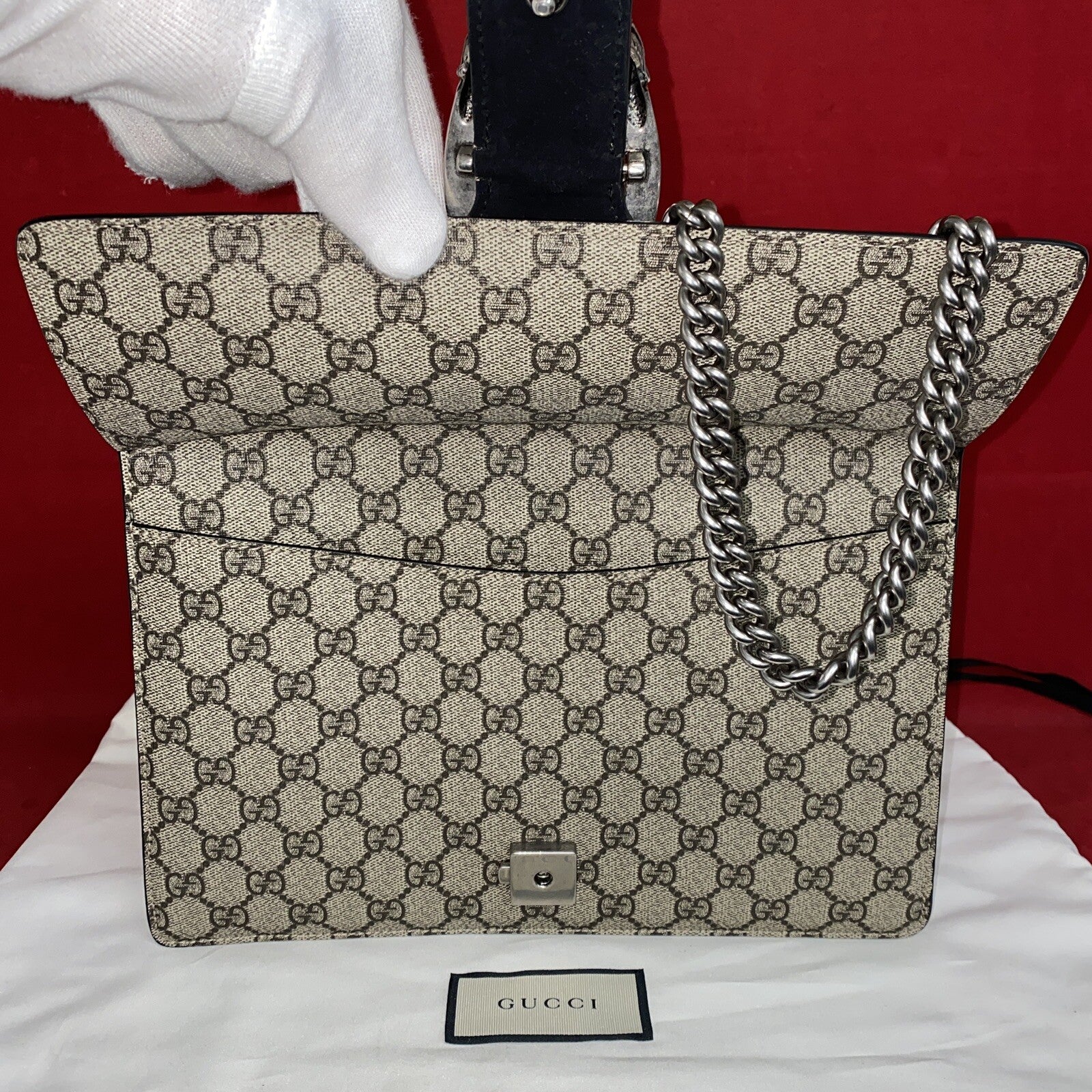 Gucci Mittelgroße Dionysus GG Monogram & Schwarz Schultertasche