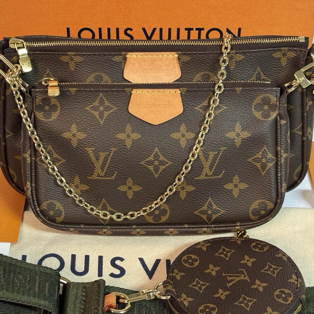 Louis Vuitton Multi Pochette aus 2023 mit Original Rechnung in Khaki Top Zustand
