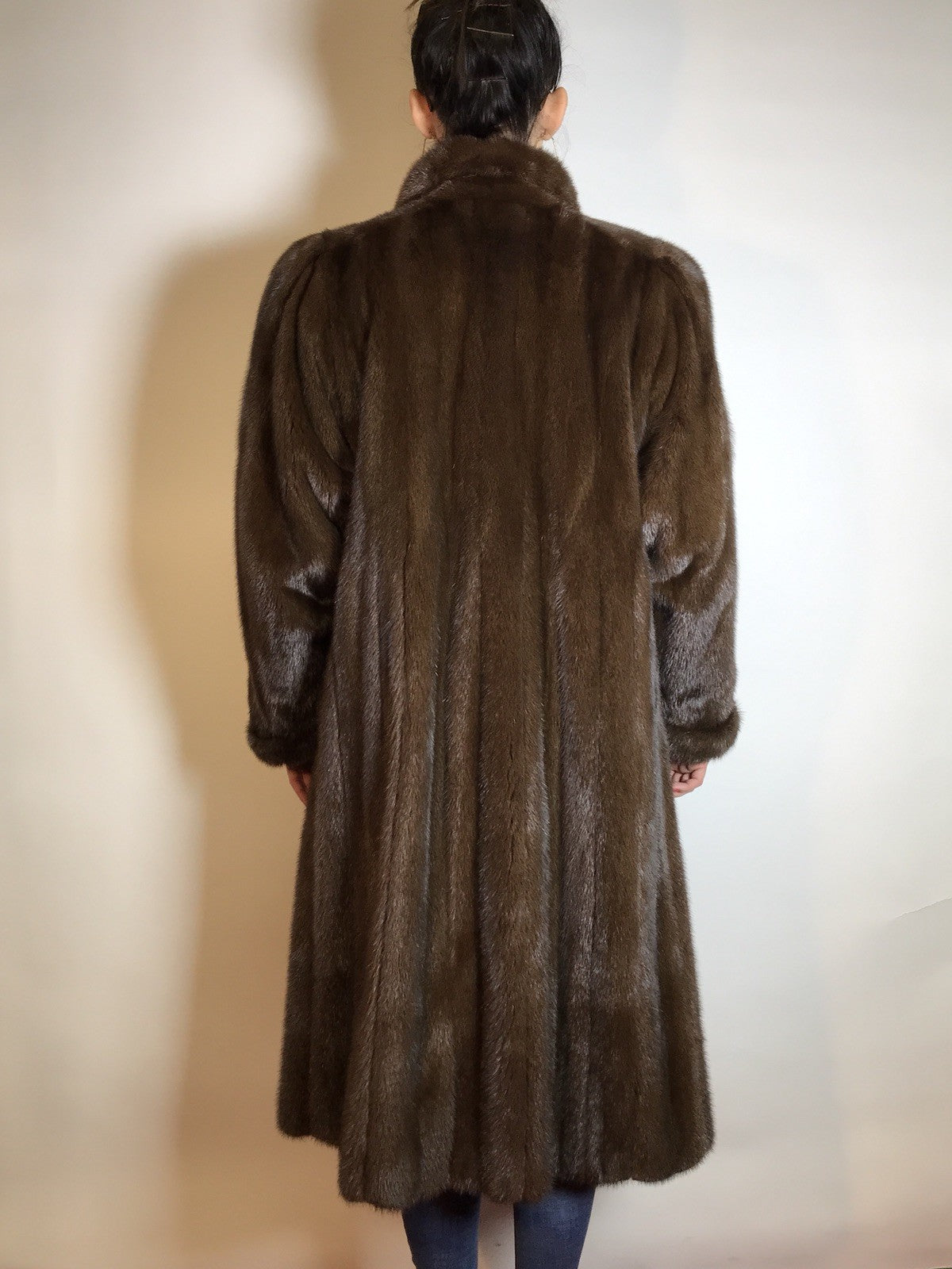 Wunderschöner langer Nerzmantel Original SAGA MINK Nerz braun Gr. 38/40 Damen