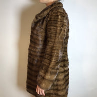 Lange Nerzjacke naturbraun Querschnitt, Exklusiv vom Kürschner Gr. 34/36 Damen