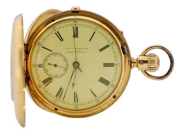 Arnold & Charles Frodsham Halb-Savonette Taschenuhr aus 18K Gold, Chronograph