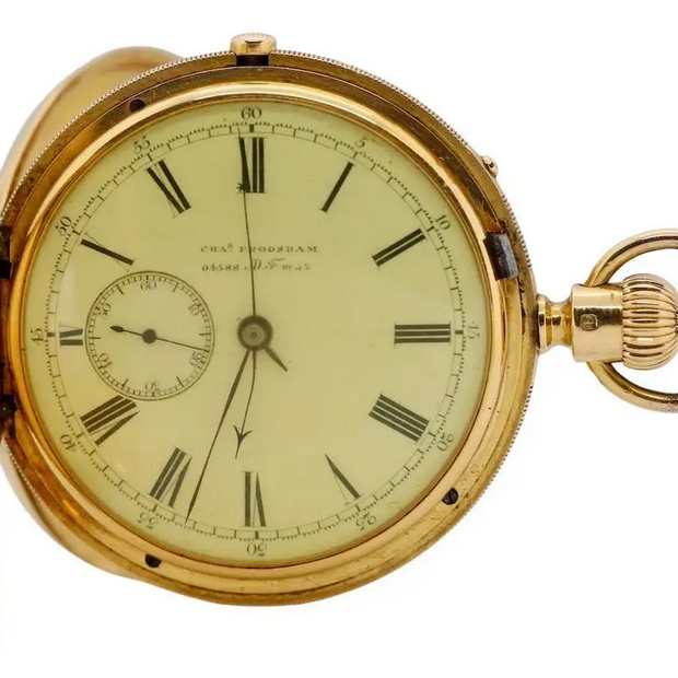 Arnold & Charles Frodsham Halb-Savonette Taschenuhr aus 18K Gold, Chronograph