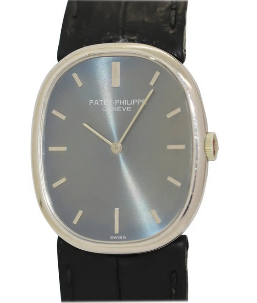 Patek Philippe Golden Ellipse d’Or Ref. 3848 Weißgold Blaues Zifferblatt 1970er