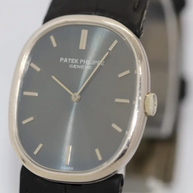 Patek Philippe Golden Ellipse d’Or Ref. 3848 Weißgold Blaues Zifferblatt 1970er
