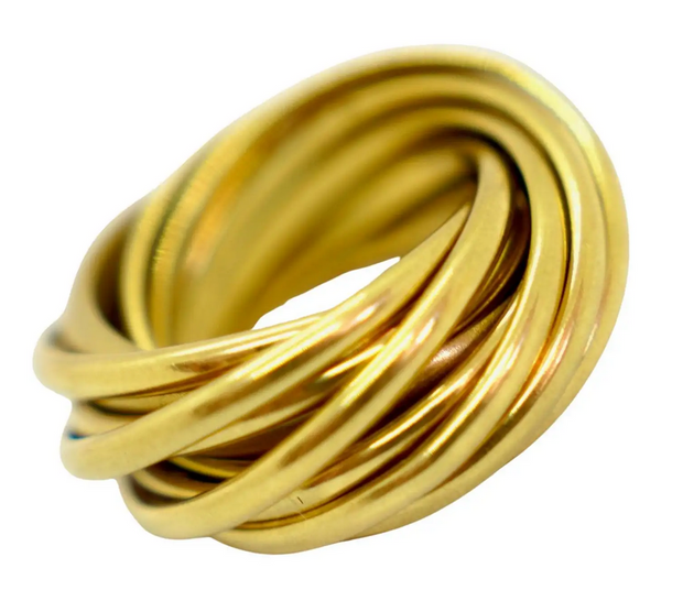 Pomellato Trinity Ring aus 18K Gelbgold – 11 verschlungene Ringe, Größe 54