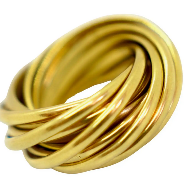 Pomellato Trinity Ring aus 18K Gelbgold – 11 verschlungene Ringe, Größe 54