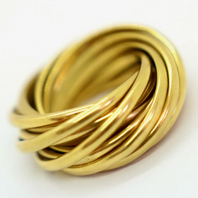 Pomellato Trinity Ring aus 18K Gelbgold – 11 verschlungene Ringe, Größe 54