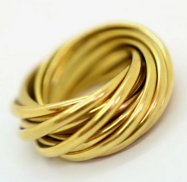 Pomellato Trinity Ring aus 18K Gelbgold – 11 verschlungene Ringe, Größe 54