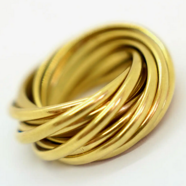 Pomellato Trinity Ring aus 18K Gelbgold – 11 verschlungene Ringe, Größe 54