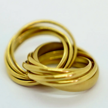 Pomellato Trinity Ring aus 18K Gelbgold – 11 verschlungene Ringe, Größe 54
