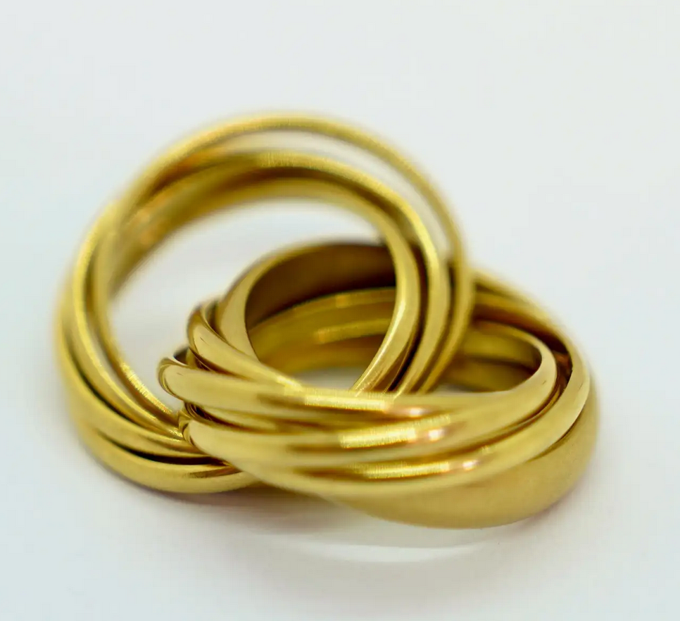 Pomellato Trinity Ring aus 18K Gelbgold – 11 verschlungene Ringe, Größe 54