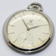 Rolex Precision Ref. 3400 Taschenuhr aus Edelstahl, ca. 1950