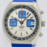 Heuer Blue Vintage Armbanduhr Chronograph Cal. 7765