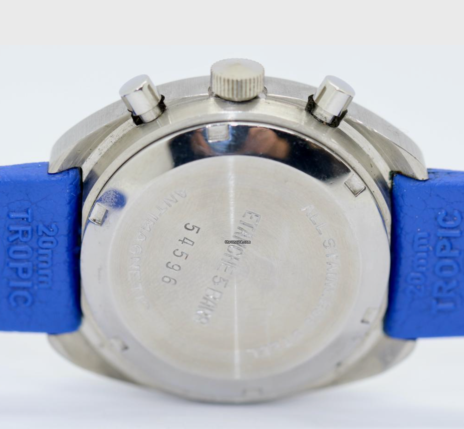 Heuer Blue Vintage Armbanduhr Chronograph Cal. 7765