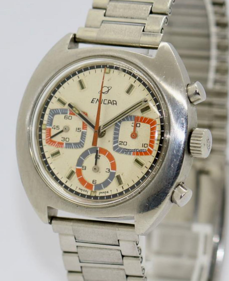 Enicar Vintage Armbanduhr Chronograph Valjoux
