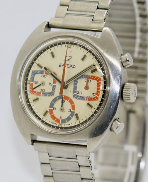 Enicar Vintage Armbanduhr Chronograph Valjoux