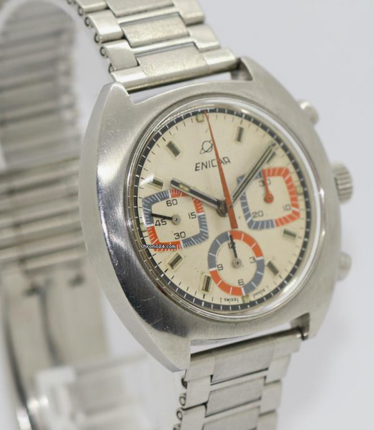 Enicar Vintage Armbanduhr Chronograph Valjoux
