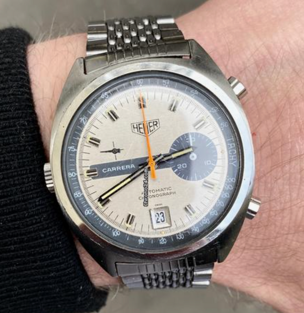 Heuer Vintage Carrera 1553 Automatic Chronograph RARE Tachy Dial