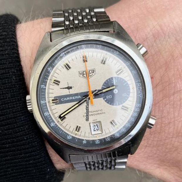 Heuer Vintage Carrera 1553 Automatic Chronograph RARE Tachy Dial