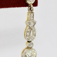 Art Déco Diamantohrringe, Ohrstecker aus Platin & Gold, ca. 1910 – 2 ct gesamt