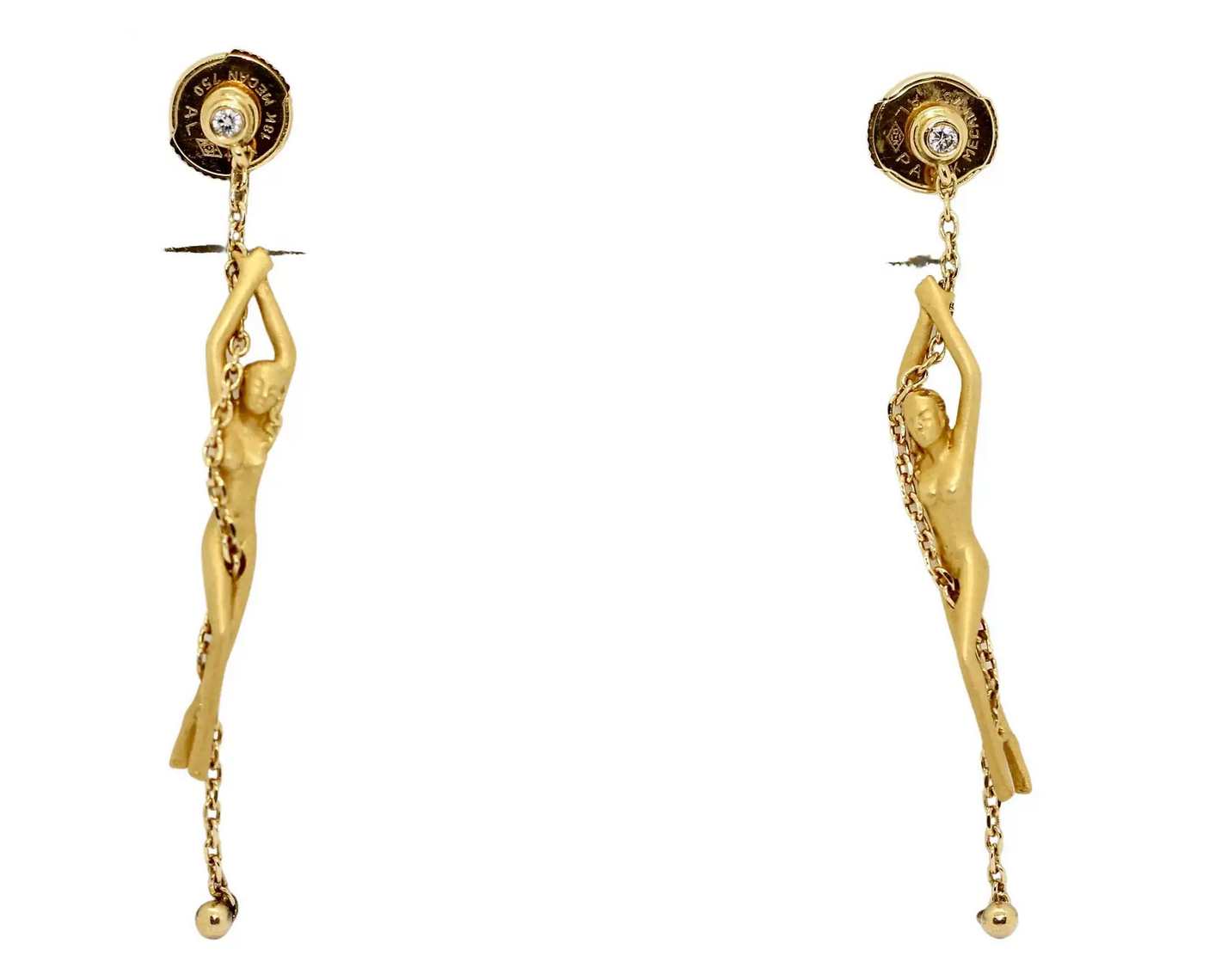 Carrera y Carrera Ohrringe „Nude Woman“ aus 18K Gelbgold mit Diamanten