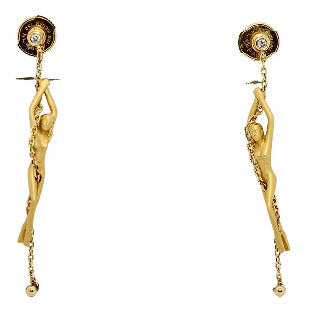 Carrera y Carrera Ohrringe „Nude Woman“ aus 18K Gelbgold mit Diamanten