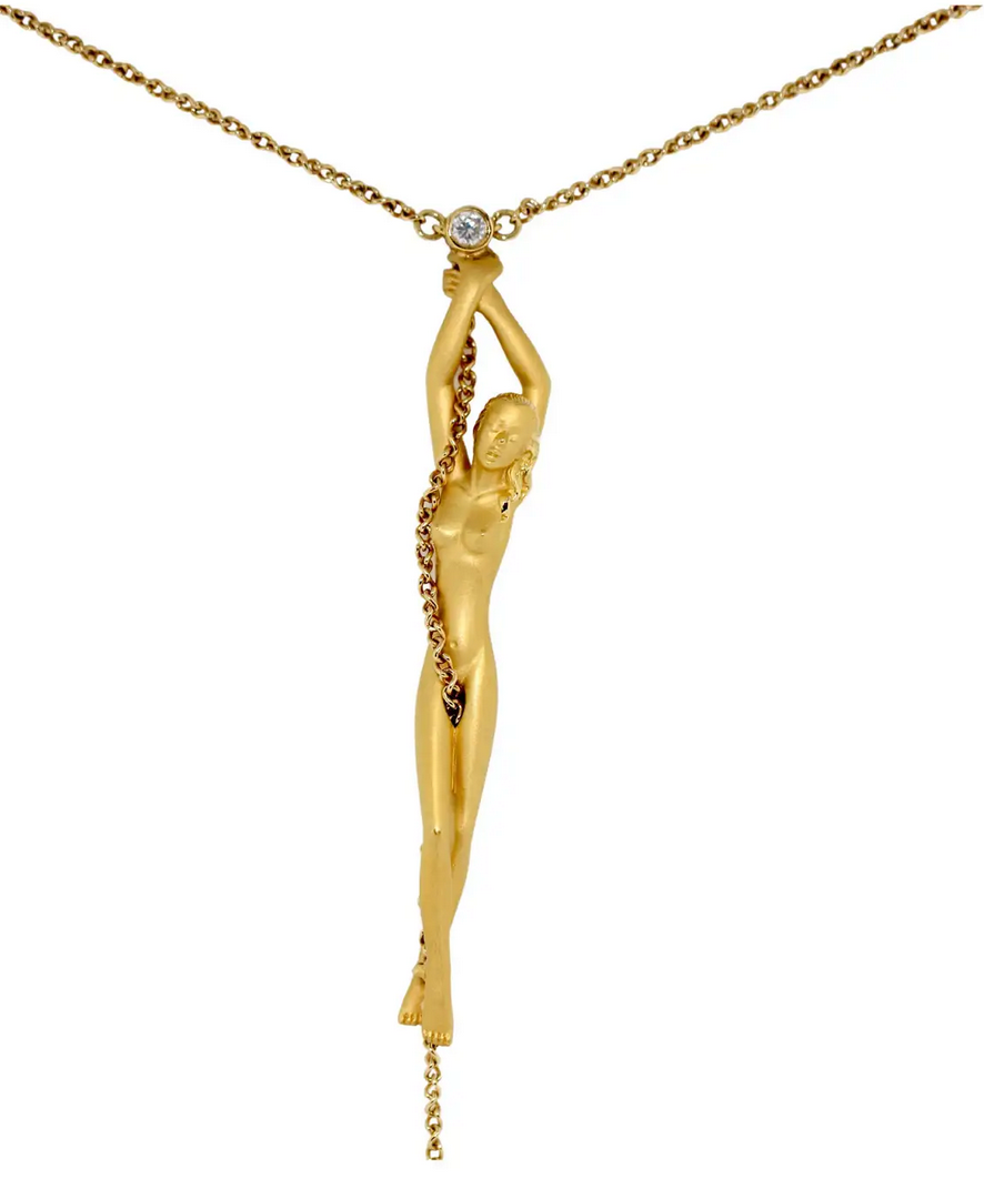 Carrera y Carrera Collier „Nude Woman“ Halskette aus 18K Gelbgold mit Diamant