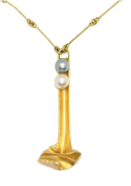 Lapponia Collier aus 14K Gold mit Perlen – Design Björn Weckström 1978