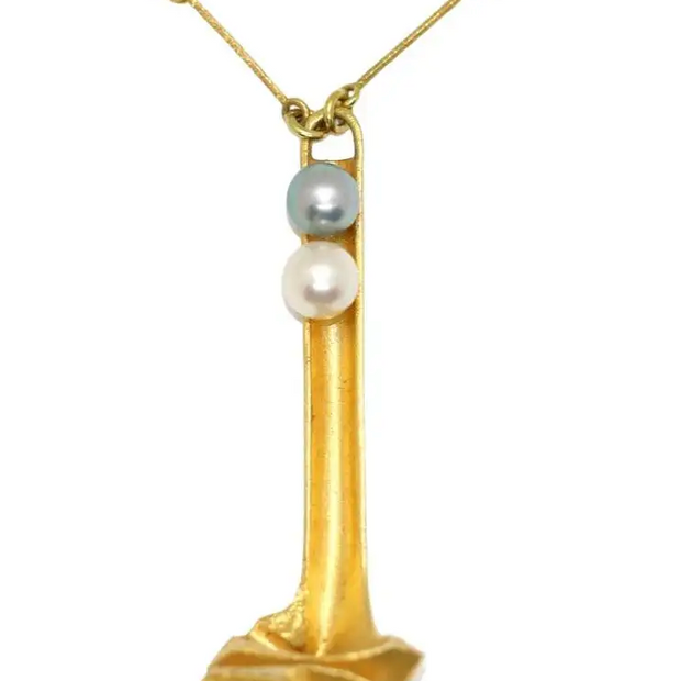 Lapponia Collier aus 14K Gold mit Perlen – Design Björn Weckström 1978