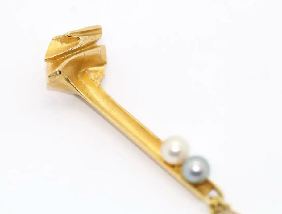 Lapponia Collier aus 14K Gold mit Perlen – Design Björn Weckström 1978