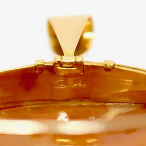 Große antike Kamee-Brosche, Gemme mit Anhängerfassung aus 18K Gelbgold