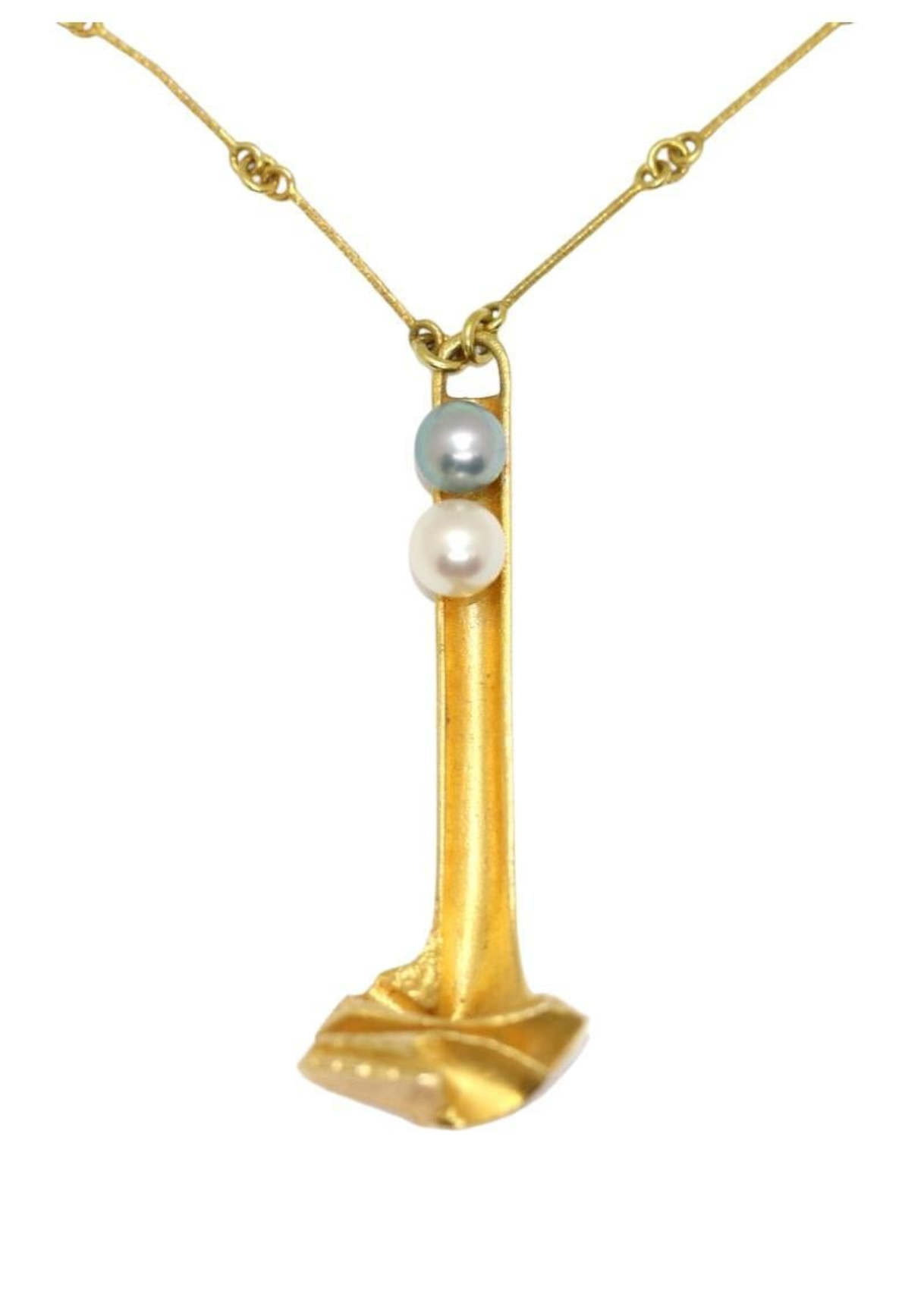 Lapponia Collier aus 14K Gold mit Perlen – Design Björn Weckström 1978