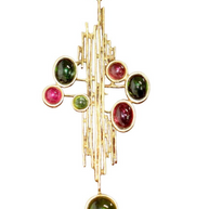 Christian Dior Anhänger mit Kette, Collier von Grosse aus 18K Gelbgold & Edelsteinen