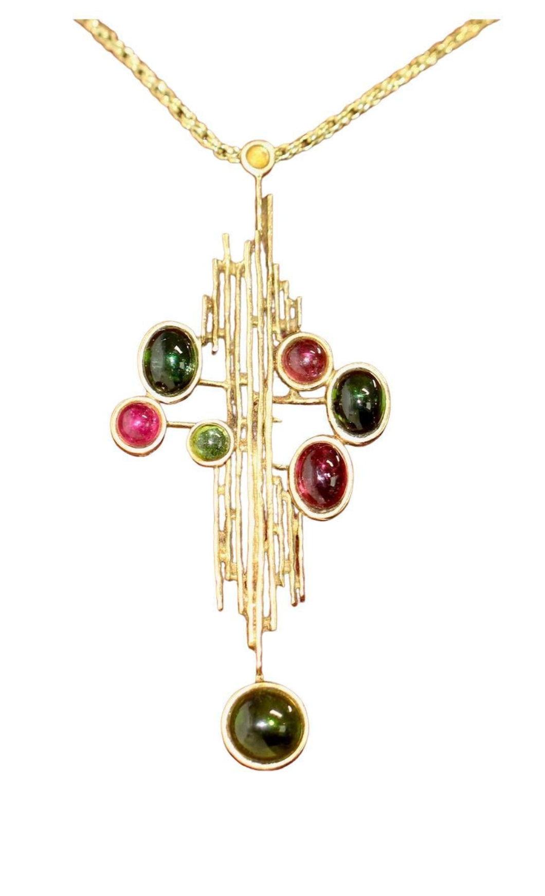 Christian Dior Anhänger mit Kette, Collier von Grosse aus 18K Gelbgold & Edelsteinen