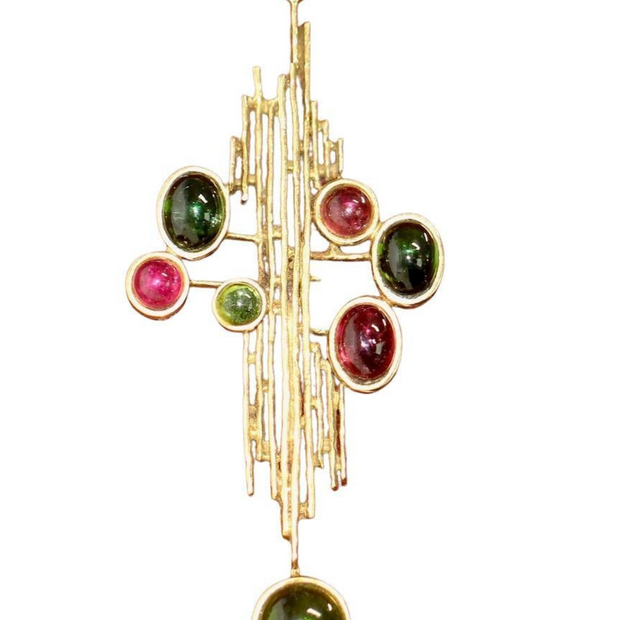 Christian Dior Anhänger mit Kette, Collier von Grosse aus 18K Gelbgold & Edelsteinen