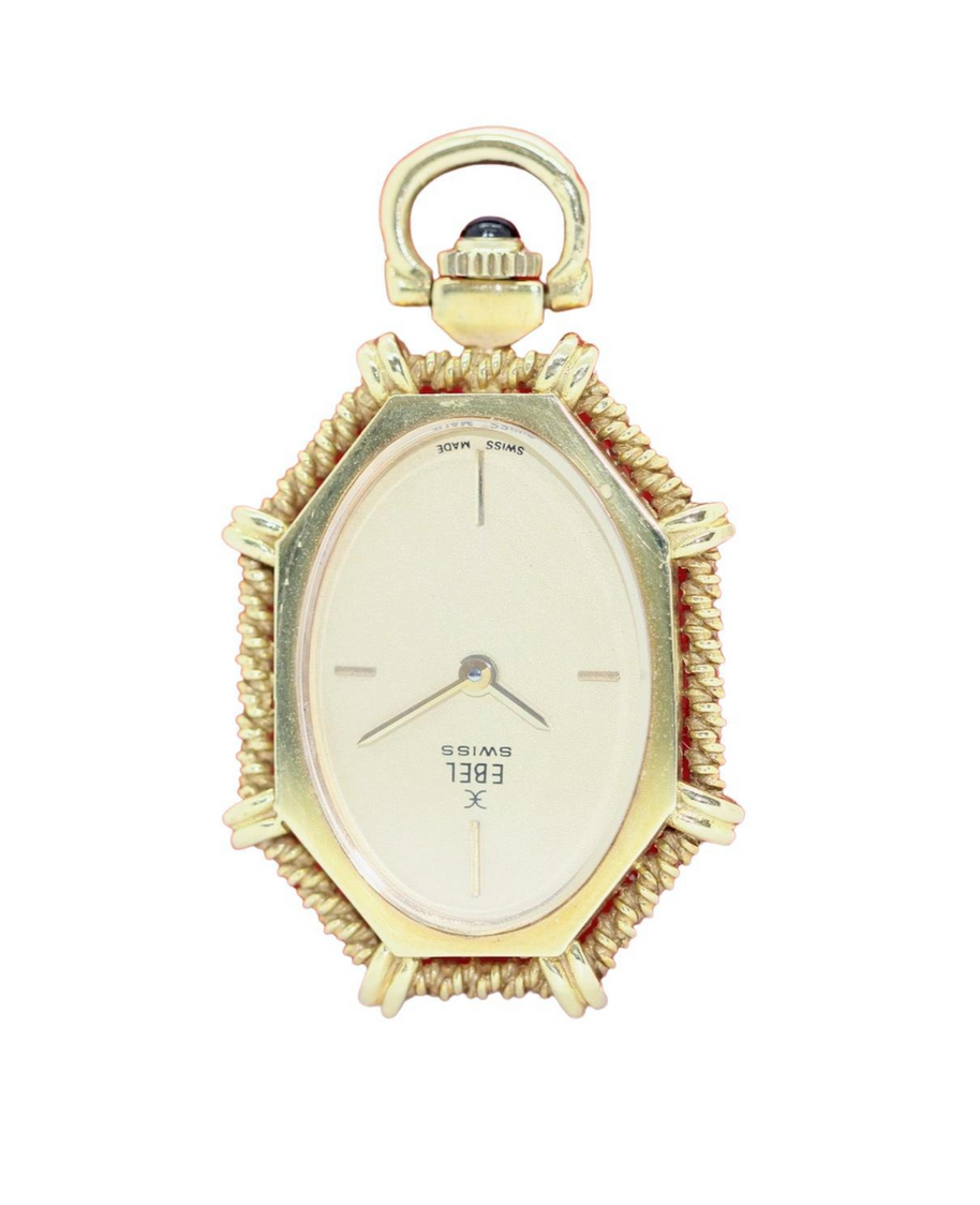 Ebel Damen-Anhängeruhr aus 18K Gelbgold mit Saphir-Cabochon
